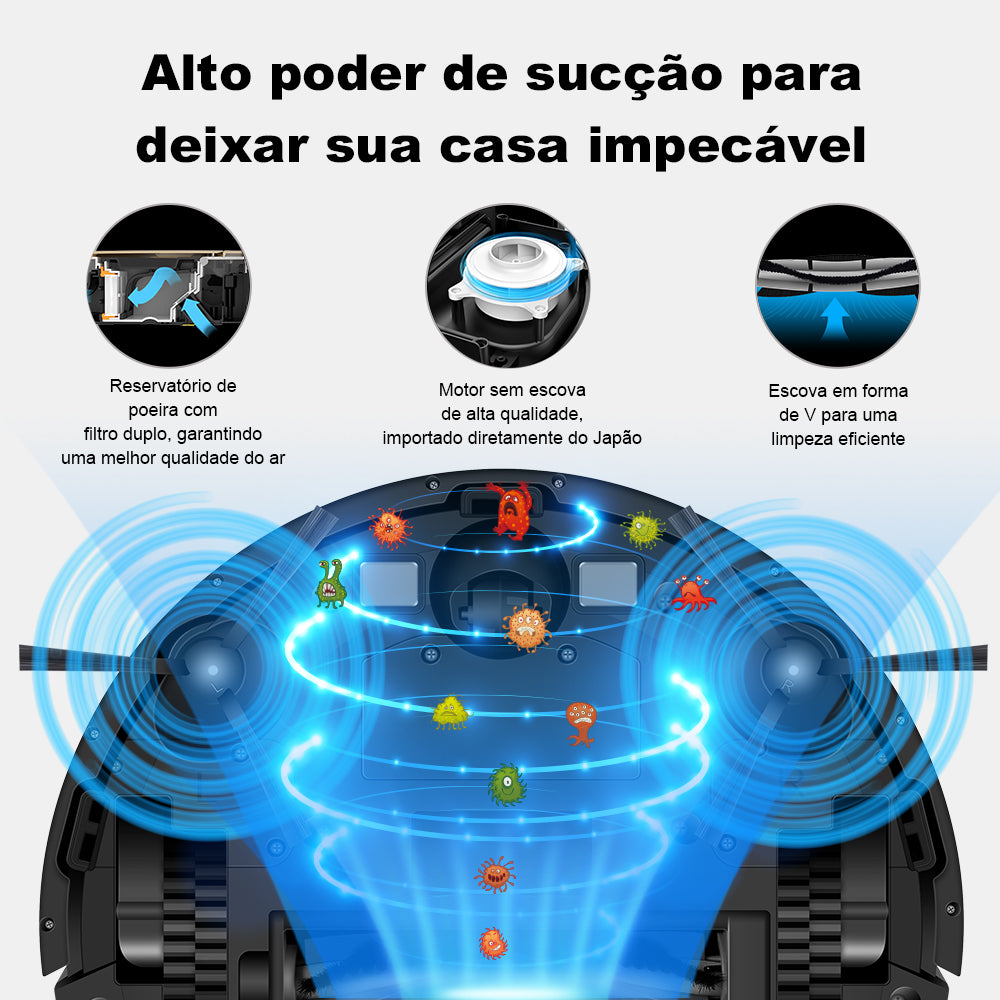 Robô Aspirador Liectroux XR500 Automático e Inteligente – Aspira e Passa Pano com Navegação a Laser